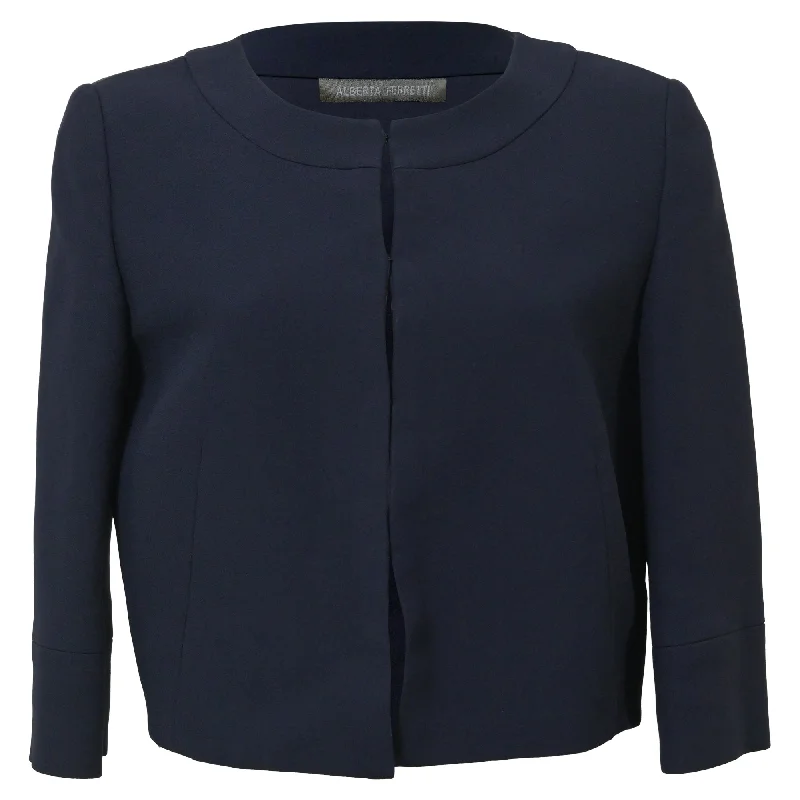 Alberta Ferretti Bolero in Navy Blue Rayon