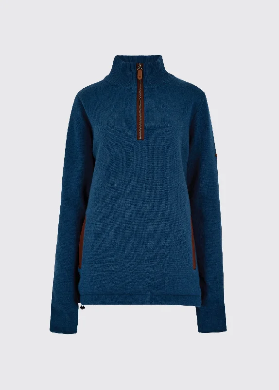 Morrisey Zip Neck Sweater - Peacock Blue