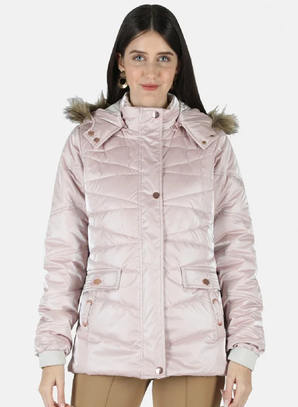 Women Pink Solid Jacket