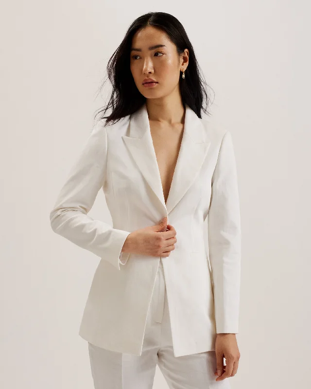 Musub Tailored Jacket With Faux Pockets White