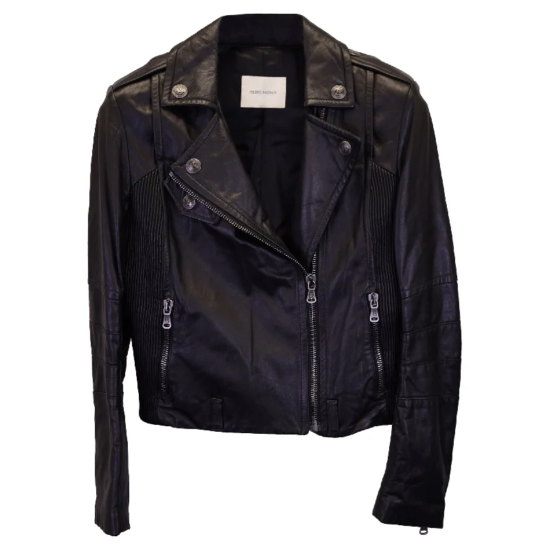 Pierre Balman Biker Jacket in Black Leather