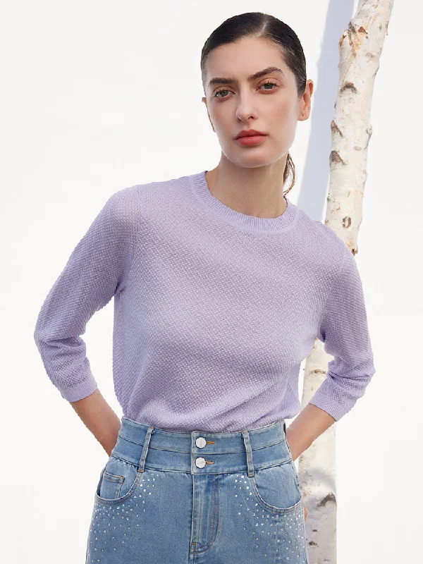 Tencel Mulberry Silk Woolen Knit Top