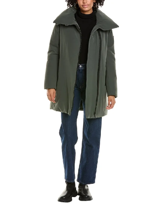 Sam Edelman Asymmetrical Wing Collar Puffer Coat