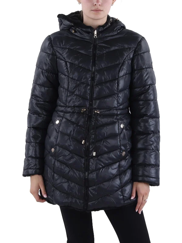 Womens Insulated Faux Fur Lined Puffer Jacket