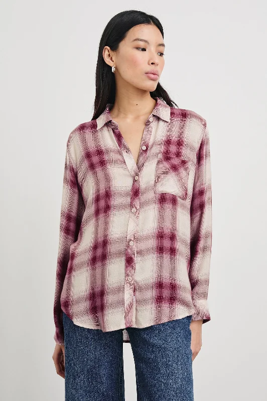 HUNTER SHIRT - FADED PLUM IVORY