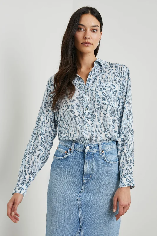 JOSEPHINE SHIRT - BLUE ABSTRACT