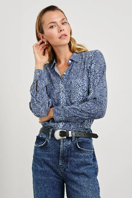 JOSEPHINE SHIRT - NAVY PYTHON