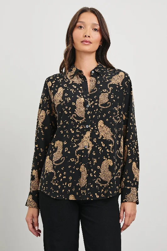 KATE SHIRT - NOIR LEOPARD