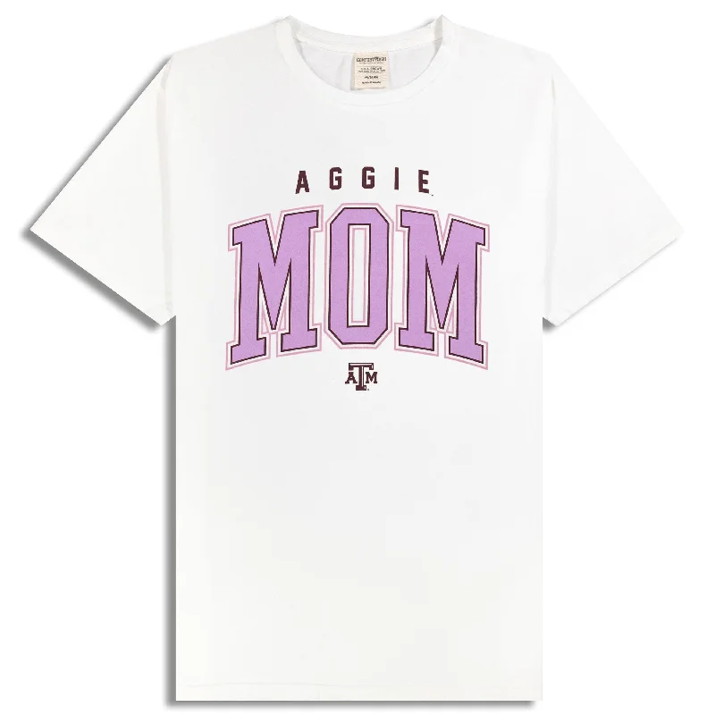 Texas A&M Bold Pink Aggie Mom White T-Shirt