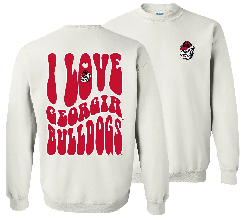 College-UGA Love Team Sweatshirt-White