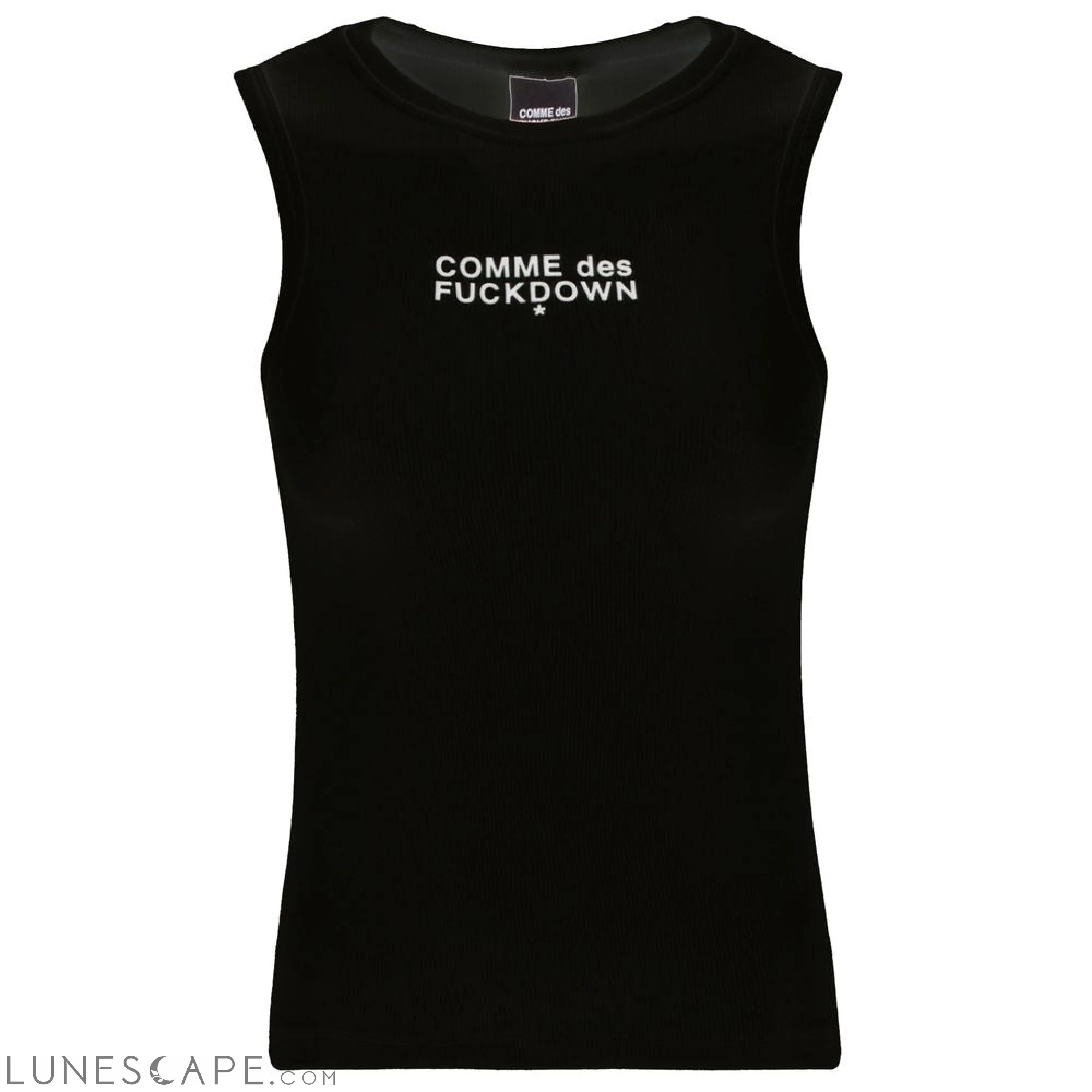 Comme Des Fuckdown Black Cotton Tops & T-Shirt