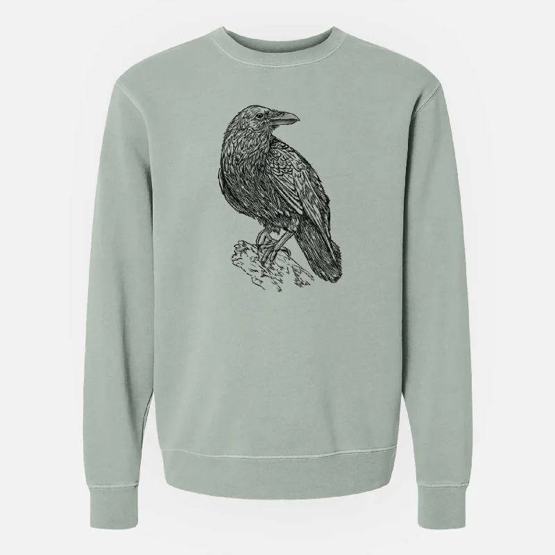 Corvus corax - Common Raven - Unisex Pigment Dyed Crew Sweatshirt