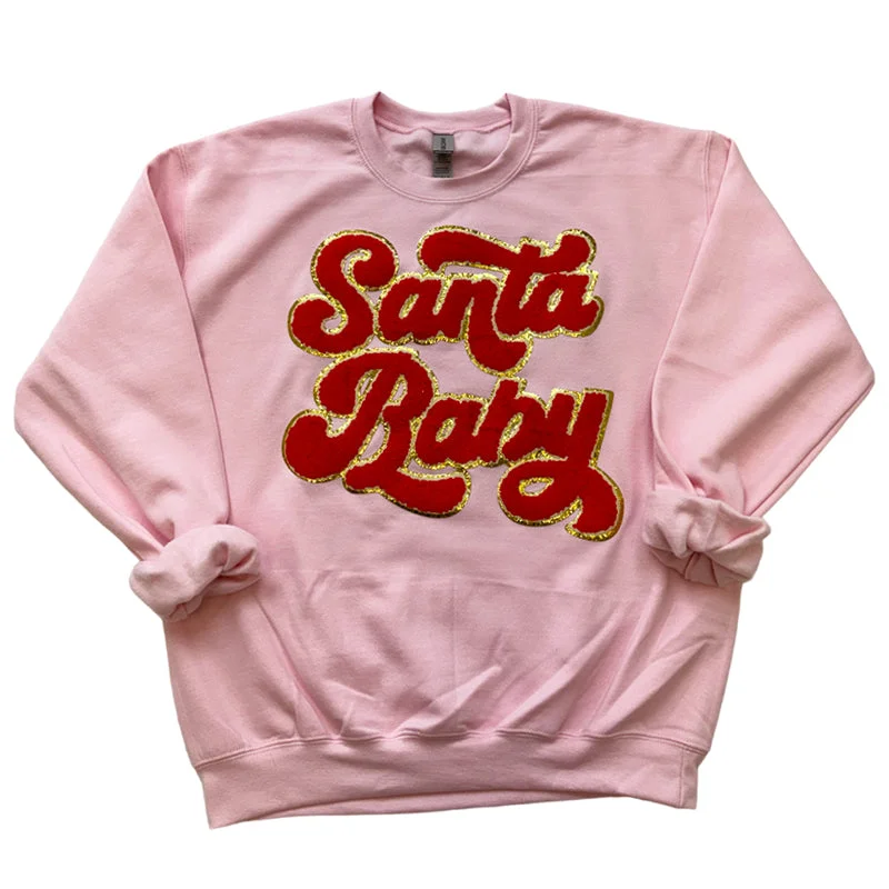 SW-6723 Santa Baby Sweatshirt Light Pink