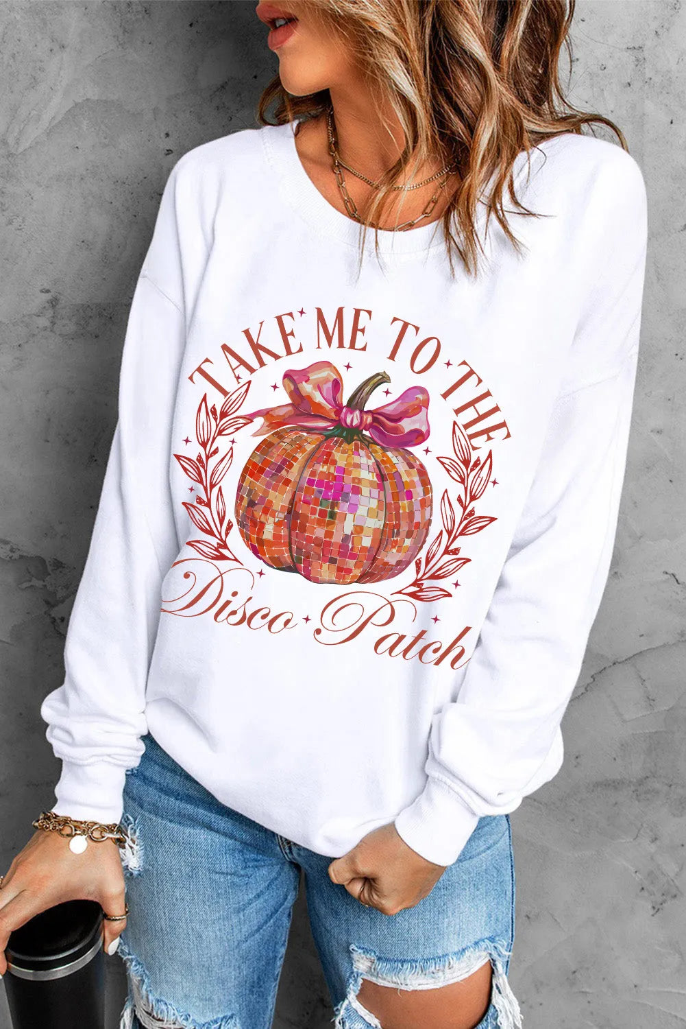 Take Me to the Disco Patch Women's Graphic Long Sleeve Sweatshirt