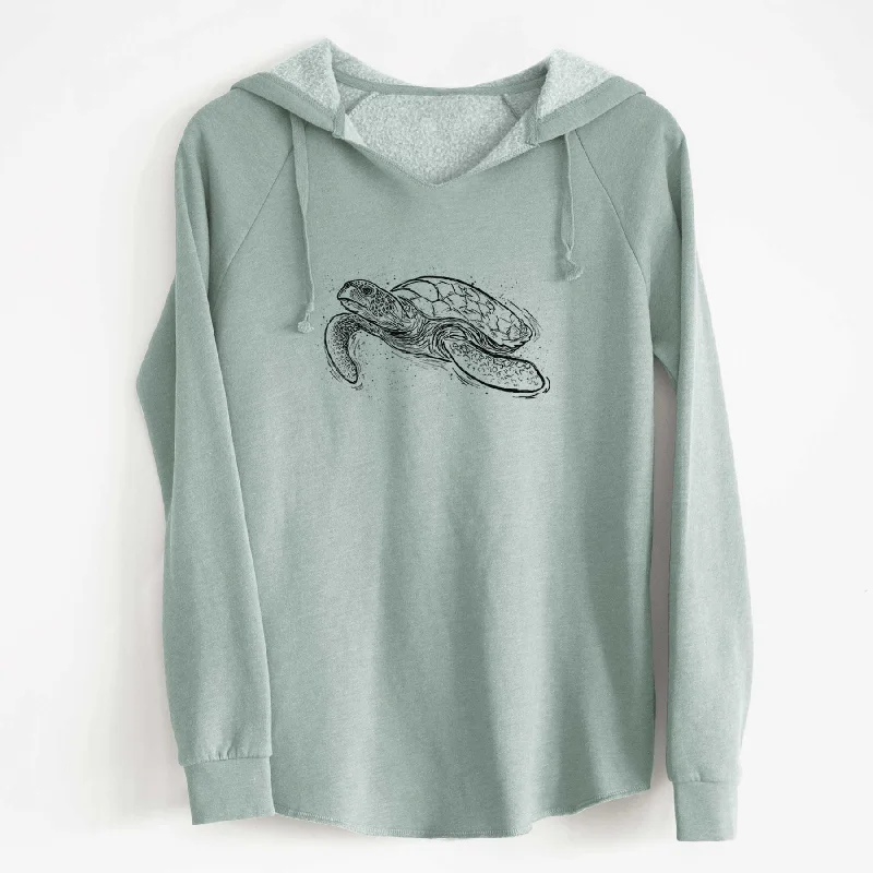 Hawksbill Sea Turtle - Eretmochelys imbricata - Cali Wave Hooded Sweatshirt