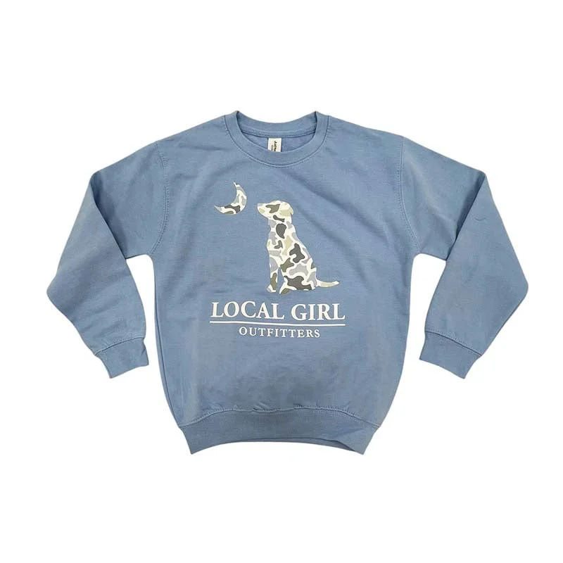 Local Girl Youth Dog Moon Crewneck Sweatshirt