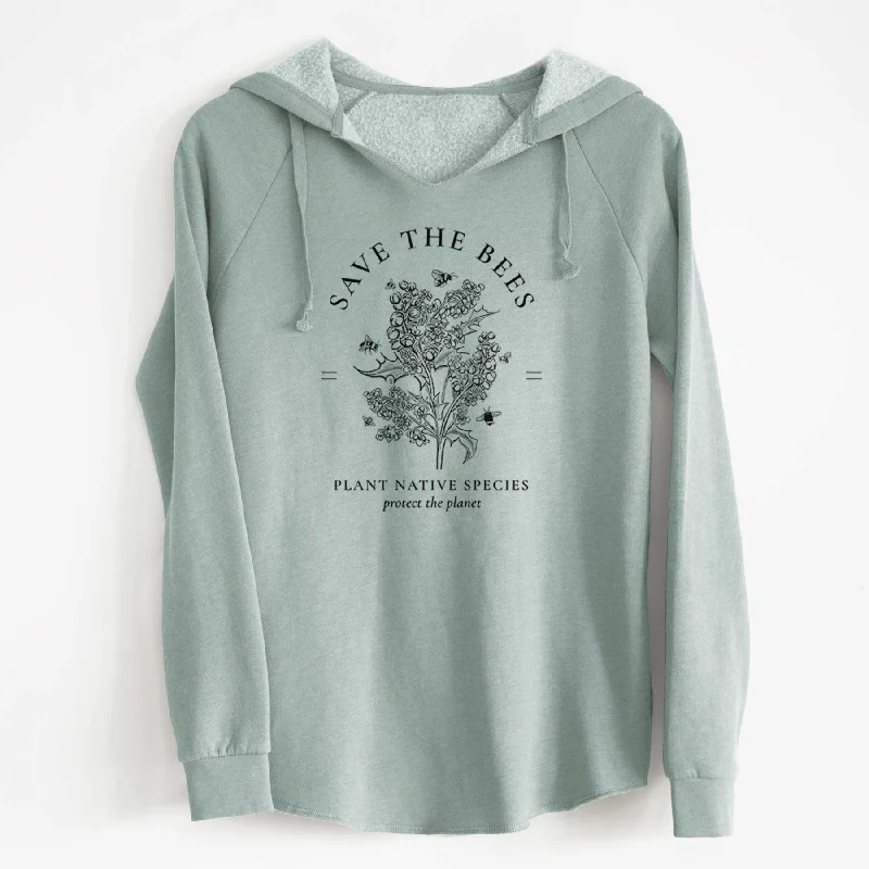 Save the Bees - Plant Native Species - Cali Wave Hooded Sweatshirt