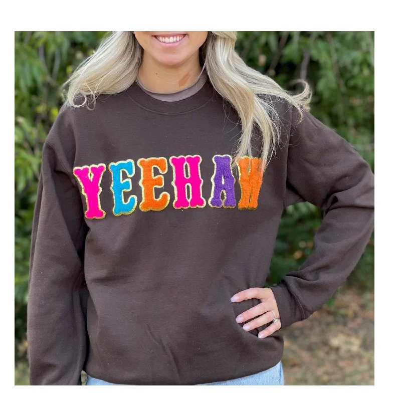 SW-6723 Yeehaw Brown Sweatshirt