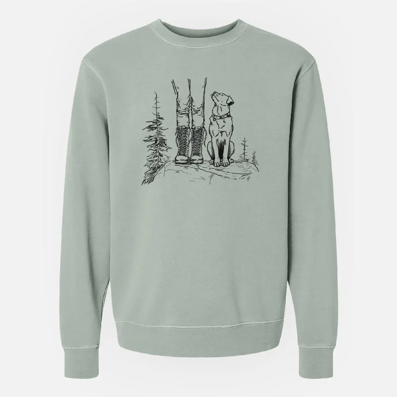 Trail Companions - Hiking with Dogs - Unisex Pigment Dyed Crew Sweatshirt