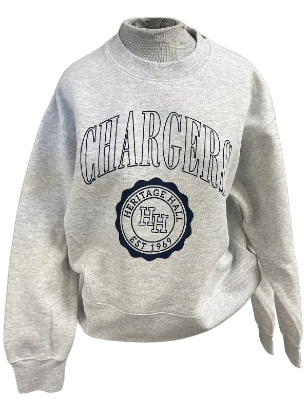 Women's grey sweatshirt, Chargers, wavy ring