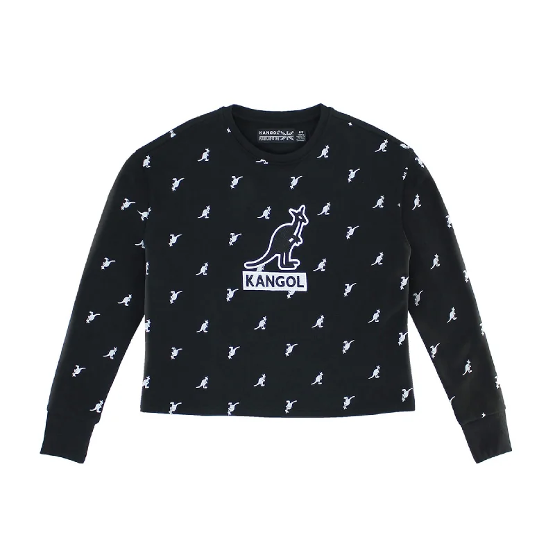 Kangol Black AOP Crop Popover