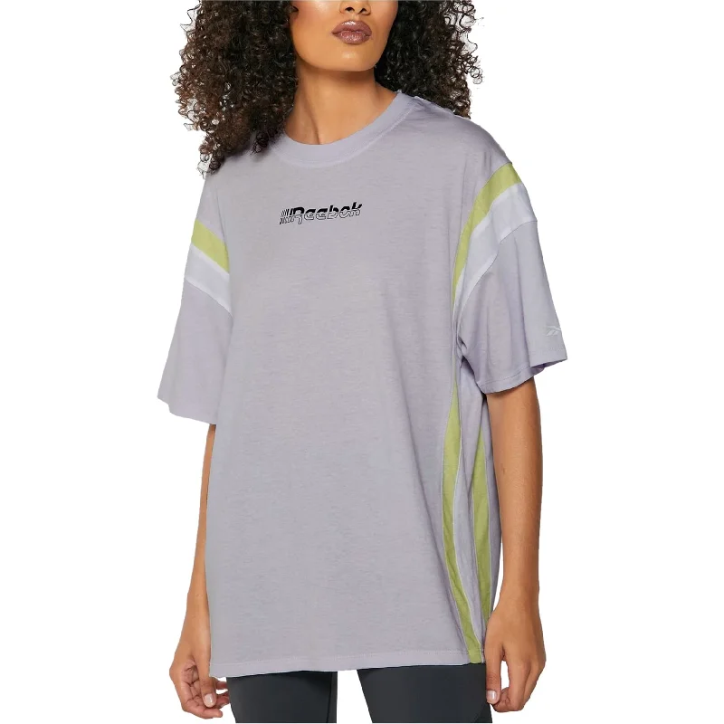 Reebok Womens Oversized Basic T-Shirt, Purple, X-Small