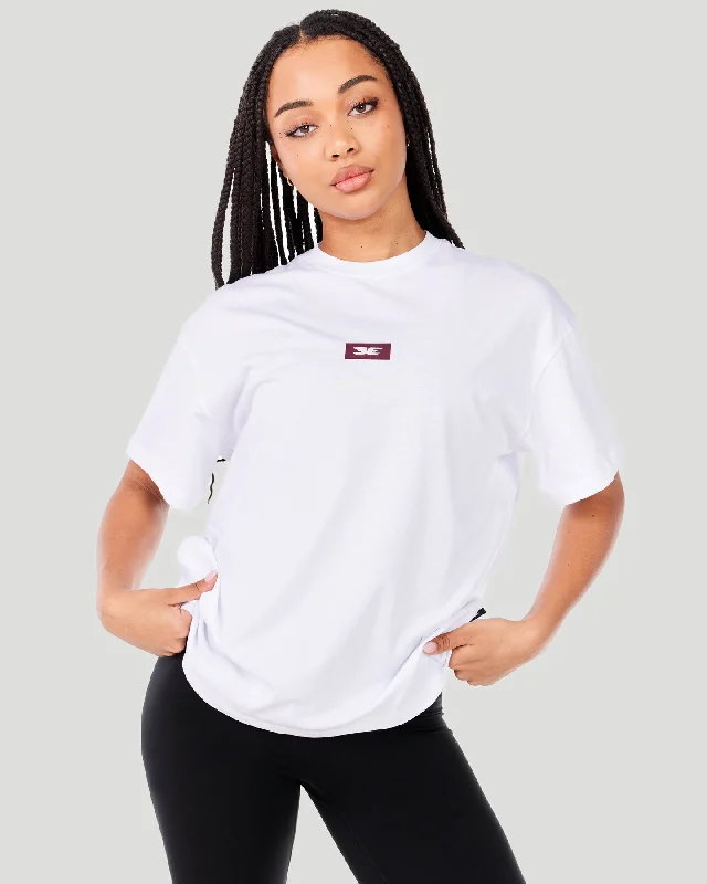 Women's Block Oversized Tee - White