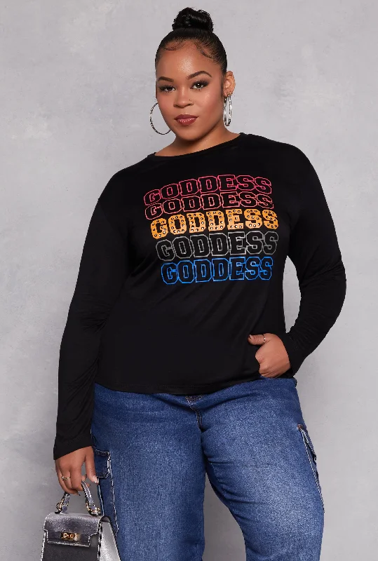 Plus Size Goddess Long Sleeve Top