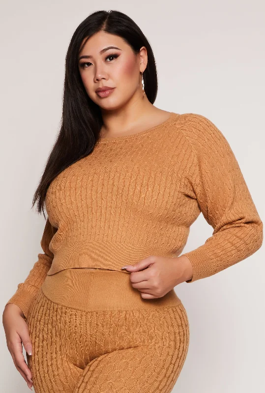 Plus Size Daisy Cable Knit Sweater