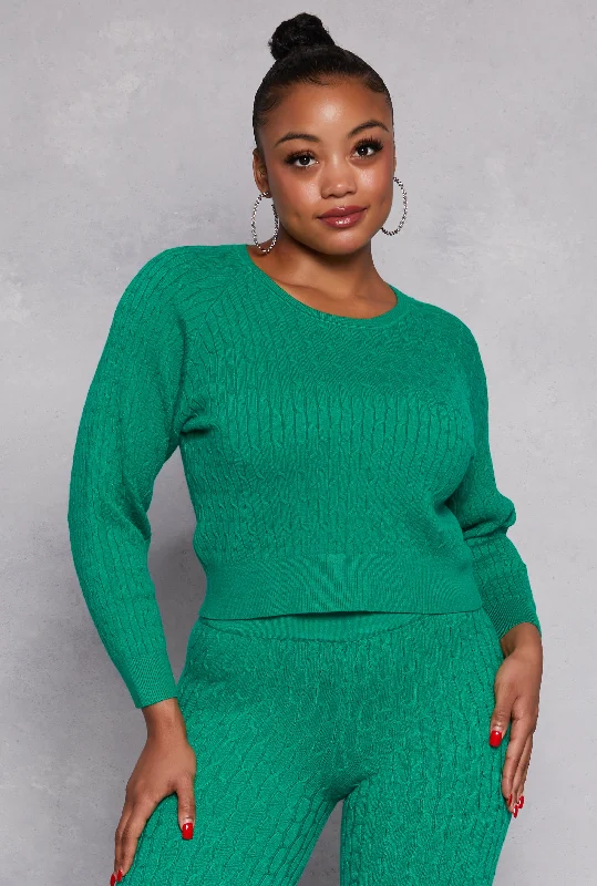 Plus Size Daisy Cable Knit Sweater