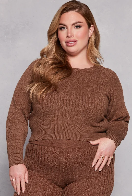 Plus Size Daisy Cable Knit Sweater