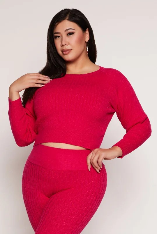 Plus Size Daisy Cable Knit Sweater