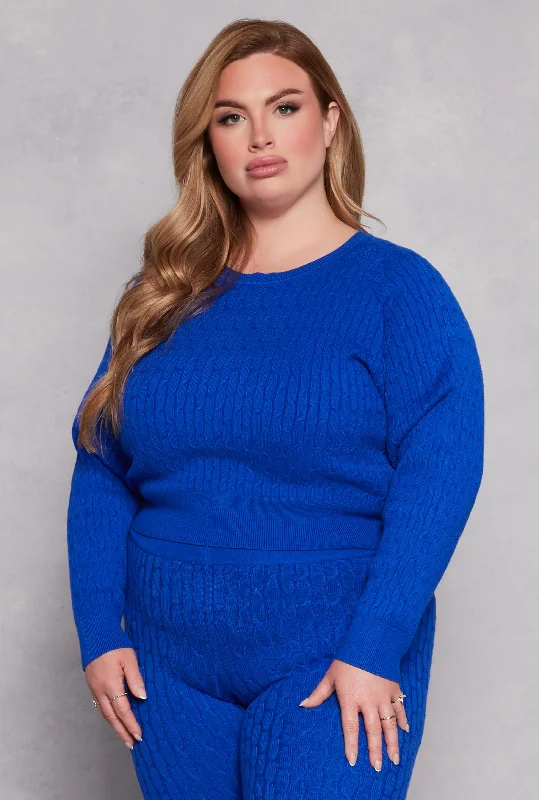 Plus Size Daisy Cable Knit Sweater