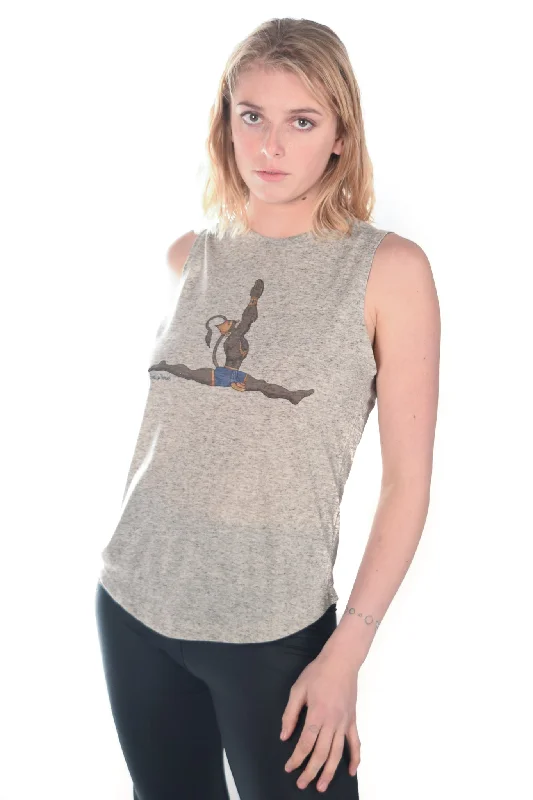 Hanuman Hanumanasana (Splits) On Linen Blend Boyfriend Tee