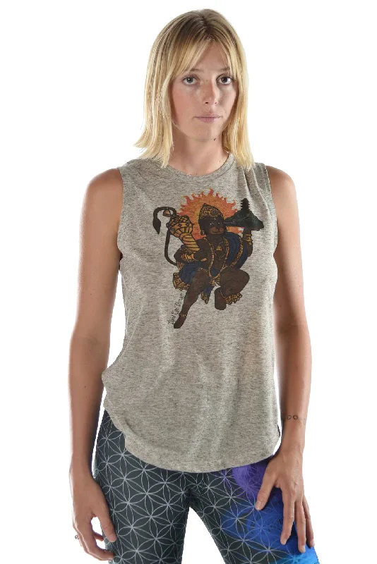 Hanuman Mountain On Linen Blend Boyfriend Tee