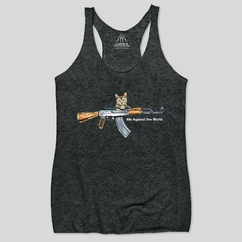 ME AGAINST THE WORLD WOMEN'S RACERBACK TANK