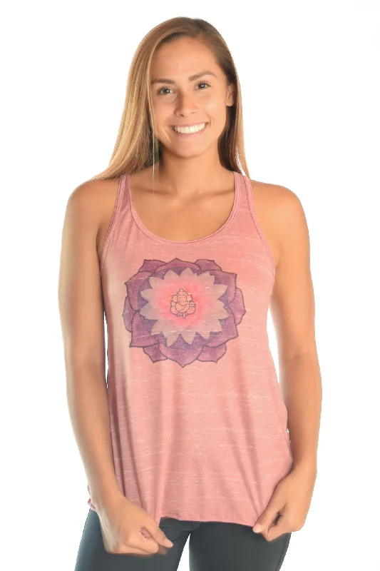 Flowy Racerback Tee With Crown Chakra