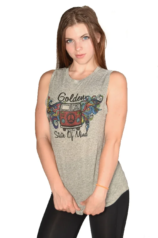 Golden State of Mind Hippie Bus On Boyfriend Tee