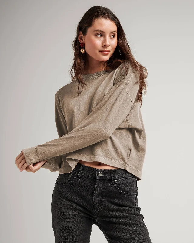 Women's Relaxed Crop Long Sleeve Tee