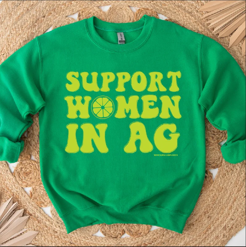 Lime Support Women In Ag Crewneck (S-3XL) - Multiple Colors!