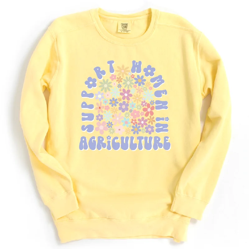 Spring Floral Support Women in Agriculture Crewneck (S-3XL) - Multiple Colors!