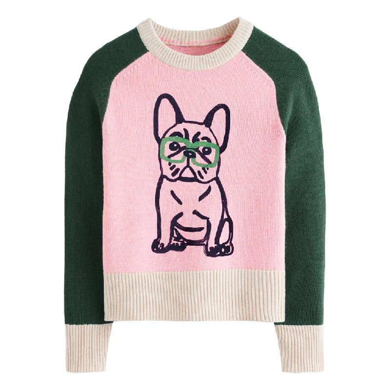 Women's matching pug shoulder sweater