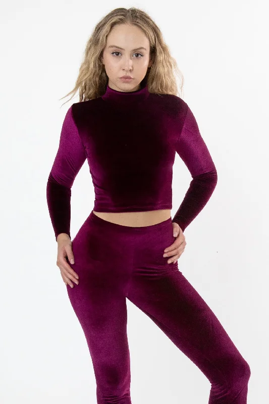 VVT286 - Velvet Fitted Mid-Length Mockneck Top