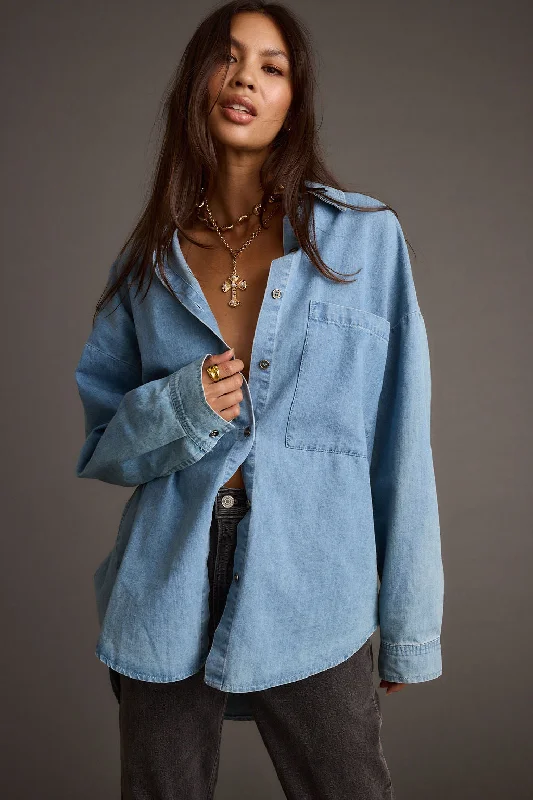 Springsteen Chambray Oversized Button Down Shirt