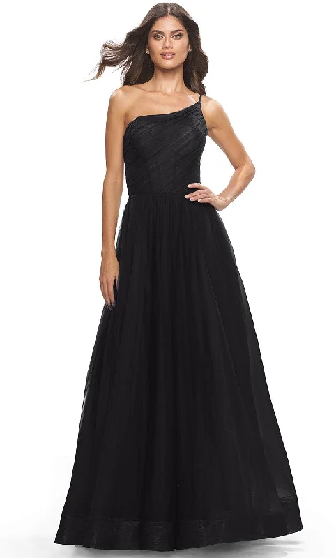 La Femme 31069 - Asymmetrical Prom Dress with Slit