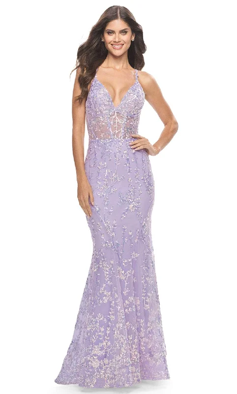 La Femme 31596 - Sequin-Appliqued Trumpet Dress