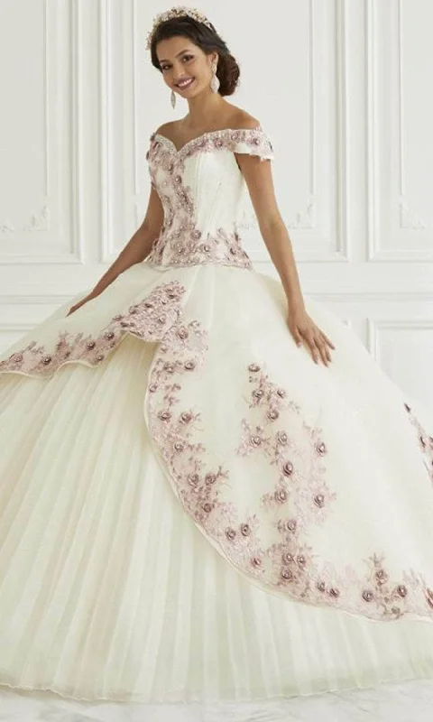 LA Glitter - 24092 Off Shoulder Floral Ballgown