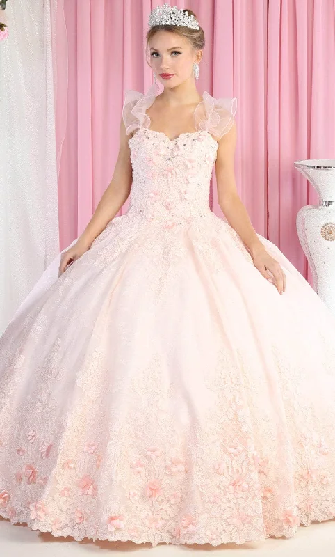 May Queen LK182 - Ruffle Sleeve Quinceanera Ballgown