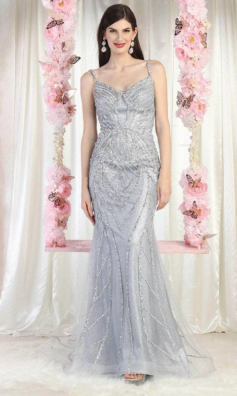 May Queen RQ8023 - Sleeveless Sequined Long Gown