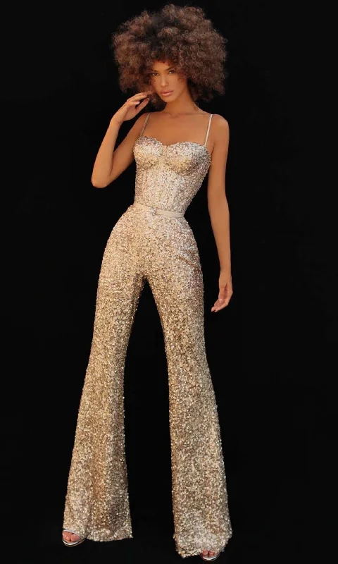 Tarik Ediz - 51163 Fitted Sweetheart Jumpsuit